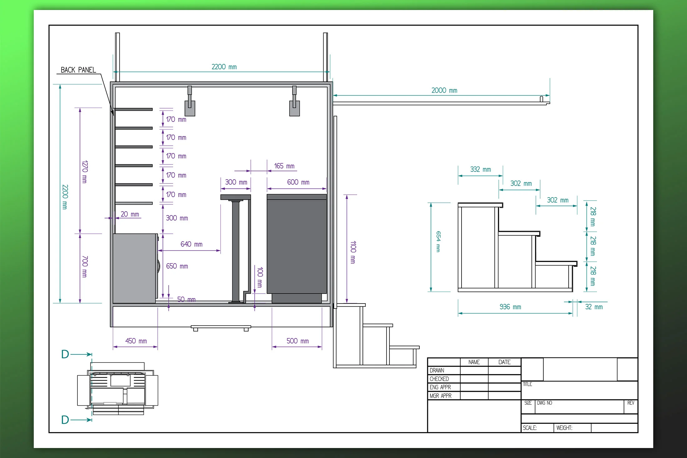 Tehnički nacrti i 3D vizualizacija trailer prikolice - slika 11