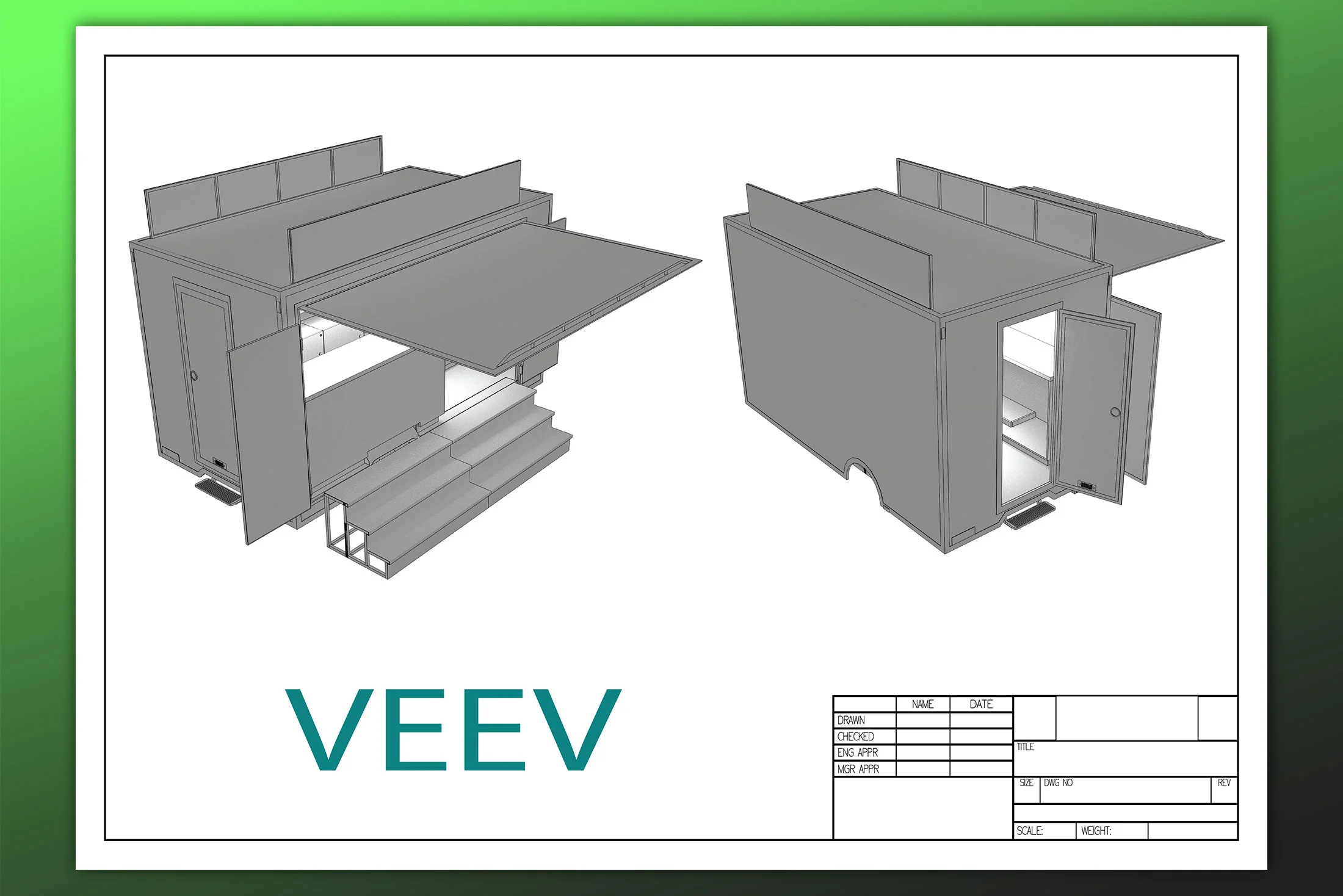 Tehnički nacrti i 3D vizualizacija trailer prikolice - slika 15