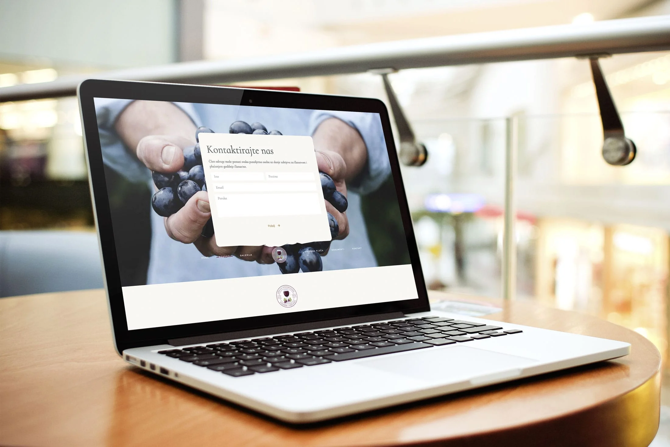 Udruga vinogradara - web stranica