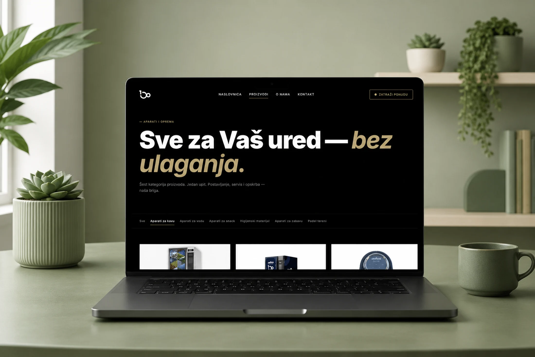 B100.hr — sekcija uredske opreme s mrežom kategorija proizvoda