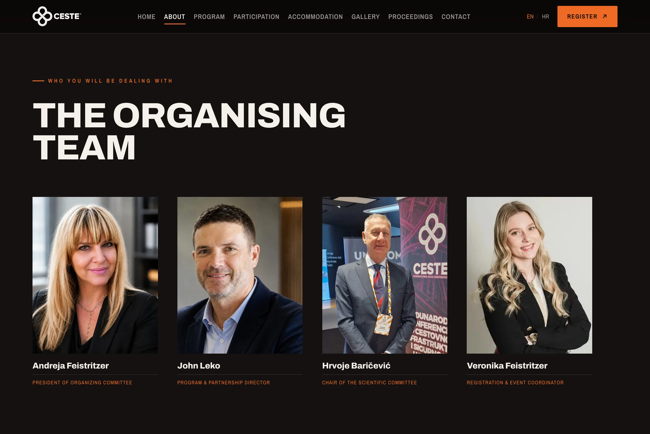 Organizacijski tim konferencije CESTE