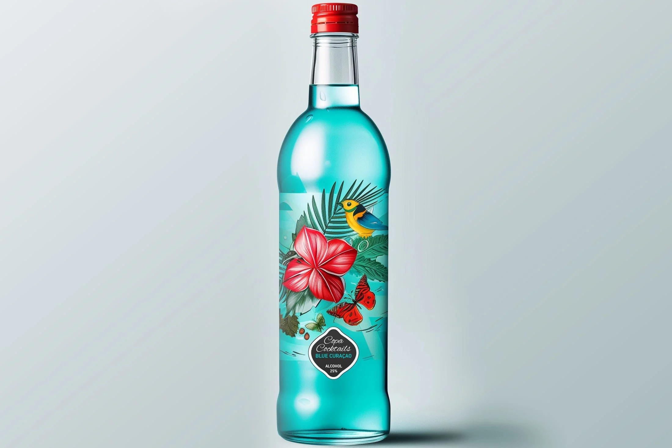 Dizajn etikete za bocu Copa Cocktails Blue Curaçao