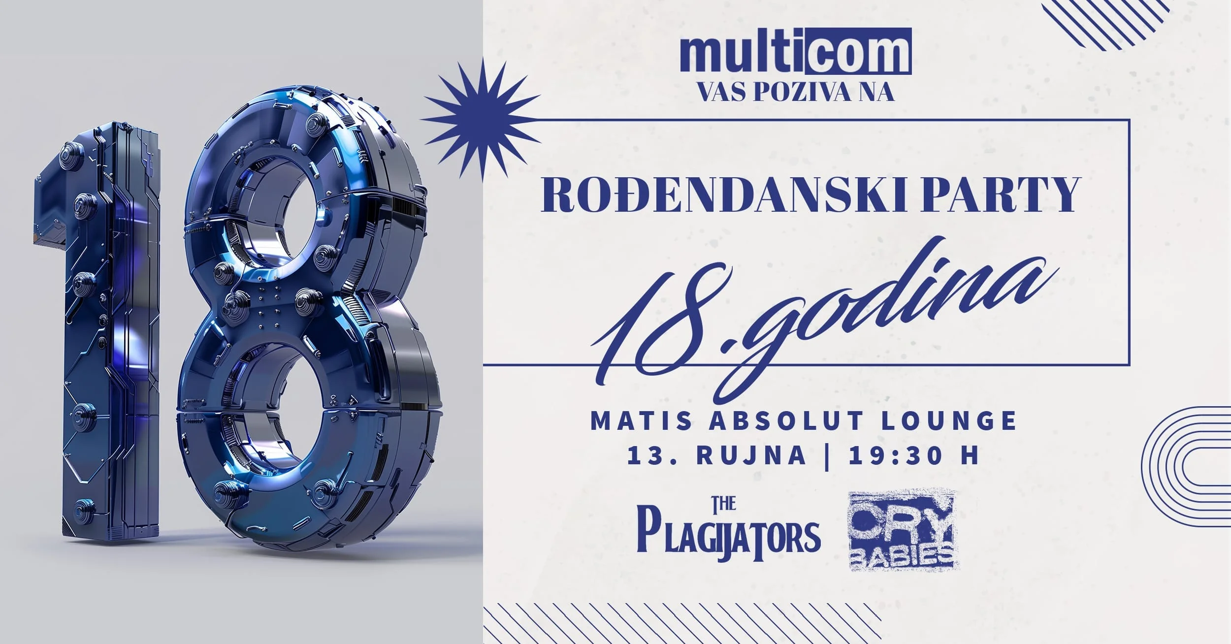 Dizajn pozivnice za 18. rođendan tvrtke Multicom - slika 2