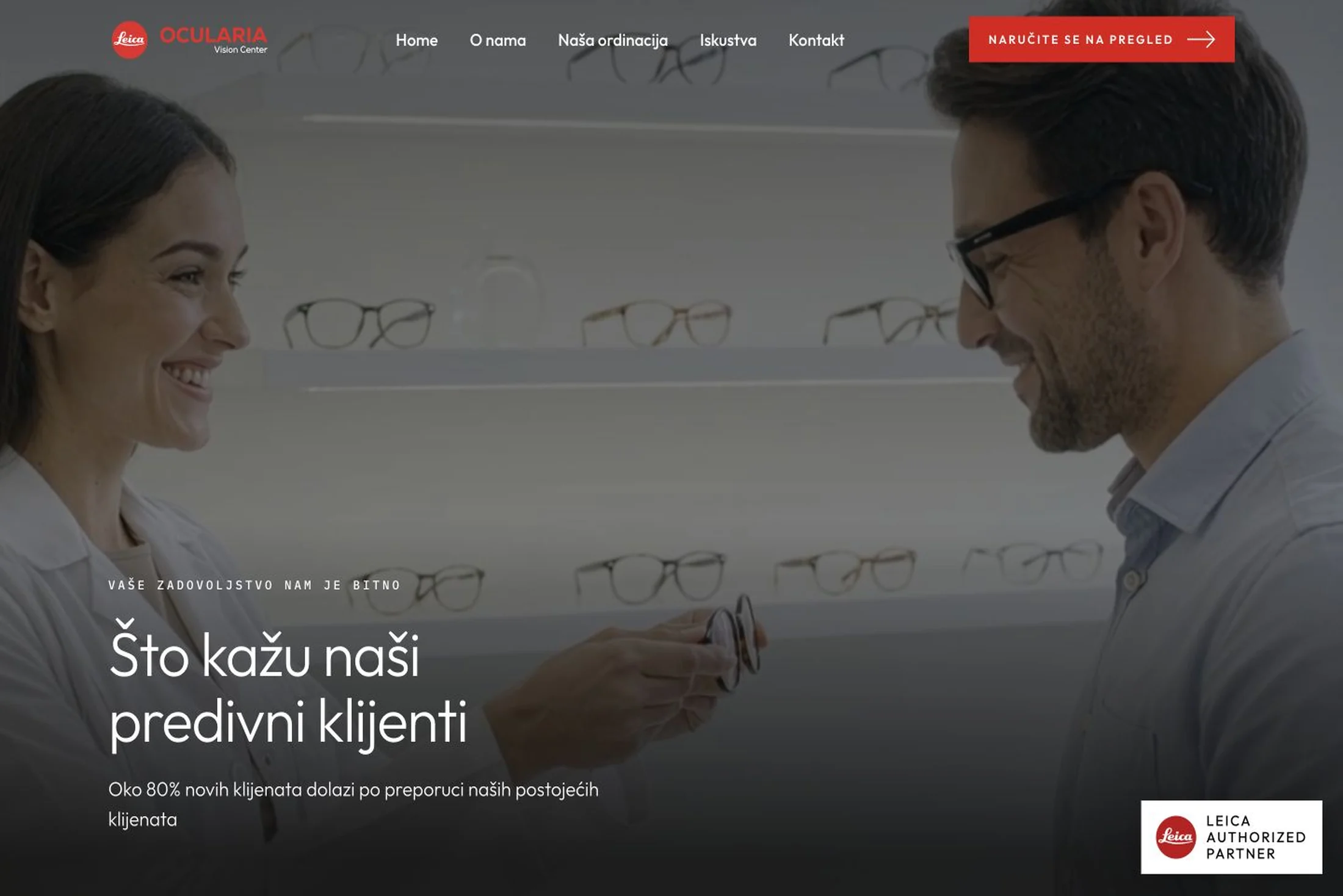 Ocularia Vision Center — stranica Iskustva s naslovom Što kažu naši predivni klijenti