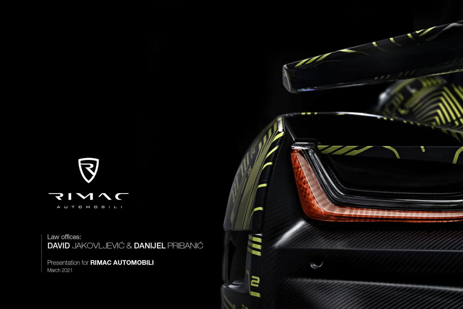Dizajn prezentacije Jakovljević & Pribanić za Rimac Automobili