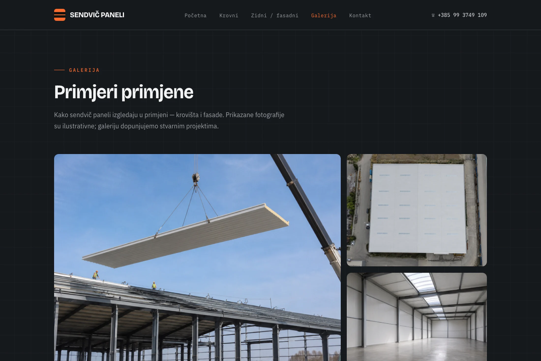 Sendvič-paneli.hr — galerija primjera primjene sendvič panela na stvarnim objektima
