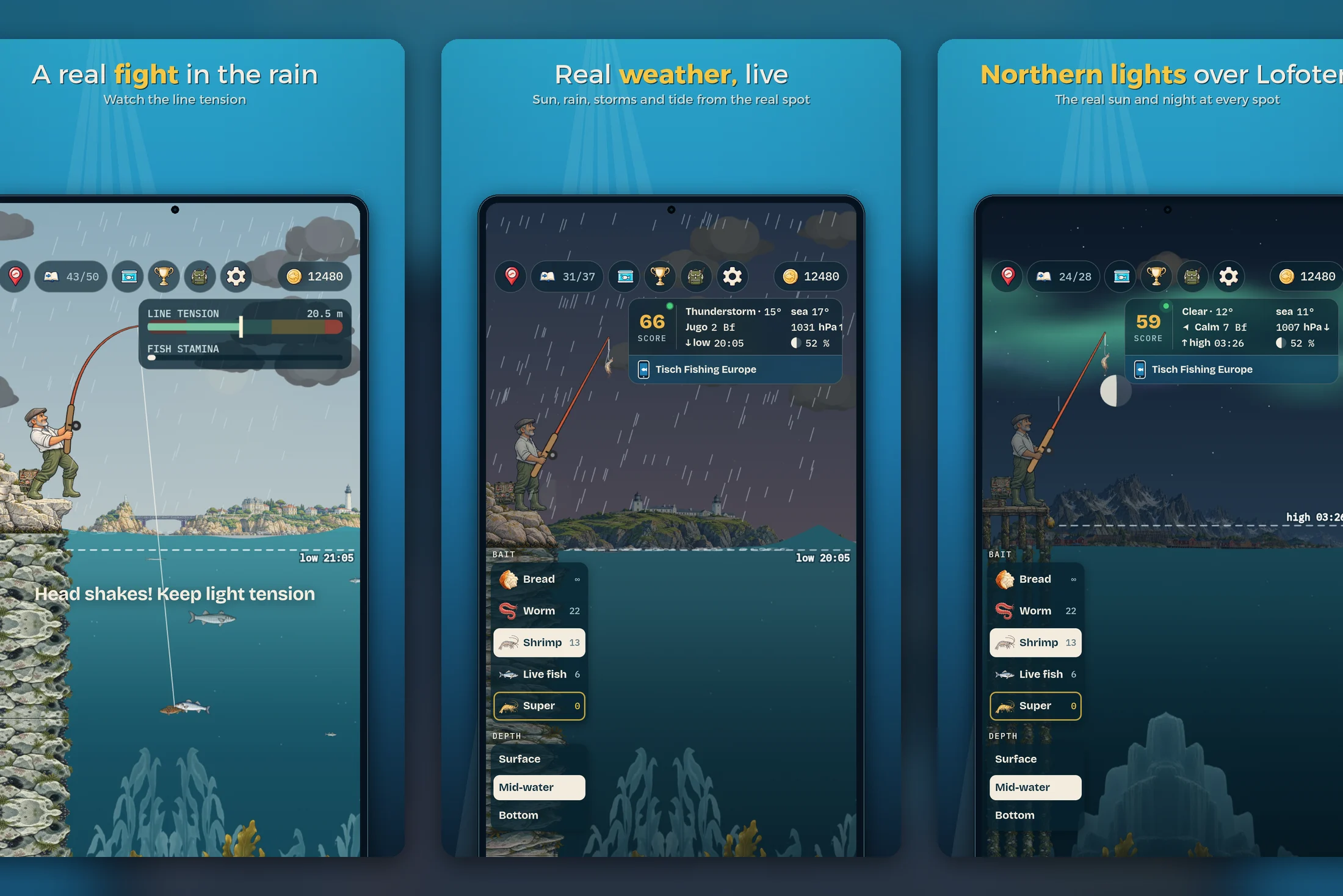 Tisch Fishing Game: Europe — a fight in the rain, live storms and the northern lights over Lofoten